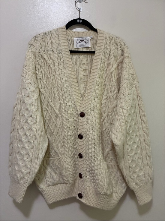 West highland woollens Other - West Highland Woollens Cream Cable Knit Button-Front Sweater Cardigan large
